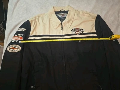 Harley-Davidson Motorcycles 3XL Coat/ Wind Breaker Cream And Black - Image 1 of 4