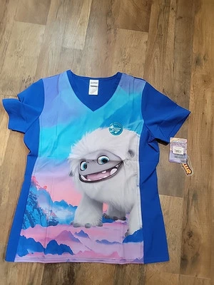 Abominable Snowman Scrub Top Polyester Spandex Size S NWT  - Image 1 of 4