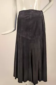 BUTTERSOFT VINTAGE 1980’S BLACK SUEDE SKIRT SERGE MIKO PARIS - Picture 1 of 4