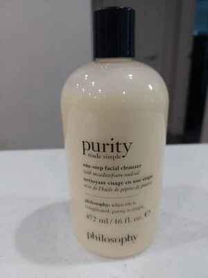 НОВОЕ простое одноэтапное очищающее средство для лица Philosophy Purity масло семян луговой пены - Изображение 1 из 4