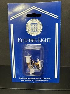 Aplique de luz eléctrica de pared tulipán casa de muñecas Emporium oro blanco 1:12 con cable nuevo - Imagen 1 de 6