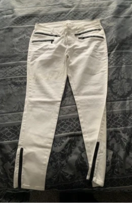 MICHAEL KORS Womens Size 12 Black White Pocket Ankle Zipper NEW nwt jean legging - Image 1 of 3