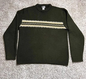 Suéter DE COLECCIÓN SKYR Hombres Medio Verde 100% Lana Pullover Sudadera Geométrica - Imagen 1 de 10