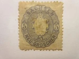 German States SAXONY Scott 20 MINT HINGED PARTIAL OG Lot11 Cat $30 - Picture 1 of 1
