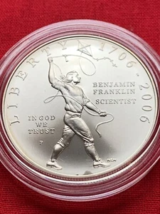 2006 BEN FRANKLIN "SCIENTIST" JOIN OR DIE COMMEMORATIVE UNC DOLLAR FREE SHIPPING - Picture 1 of 10