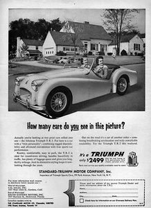 1955 Triumph TR-2 "How Many Cars Do You See" Original Ad - Picture 1 of 1