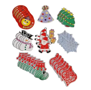 Etichette regalo vintage Natale e compleanno NUOVE lotto di 39 - Foto 1 di 6