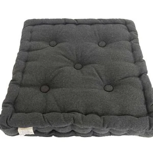 Cotton Plain Grey Floor Cushion 45 x 45 x 10 cm Square for Indoor Outdoor Use - Picture 1 of 3