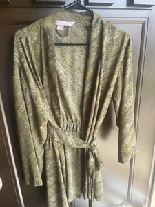 Victoria's Secret Brown Green Reptile Print Lightweight Robe Women's One Size - Picture 1 of 6