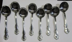 8 CUCCHIAINI ZUPPA CREMA rotondi lucidi inox RSVP in ottime condizioni spedizione gratuita - Foto 1 di 1
