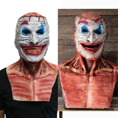 Horror Double-layer Ripped Head Mask Adult Skull Joker Mask Halloween Cosplay - Image 1 of 4