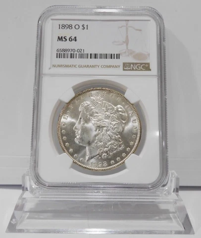1898-O  Morgan Silver Dollar, NGC MS-64! Cover