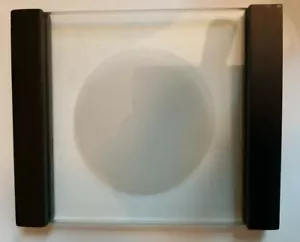 Coverleaf Set of 3 Glass/ Black wood Coasters Modern Design, Frosted, Perfect - Picture 1 of 12