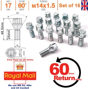 Auto Alufelgen Radschrauben Muttern Radschrauben M14x1,5 25mm Gewinde Kegel für Fiat 16er Set - Bild 1 von 6