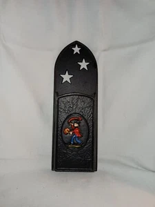 Fireplace Match Holder Black Iron Cut Out Stars Fire Mark Ins Marked Emig 1344B - Picture 1 of 7