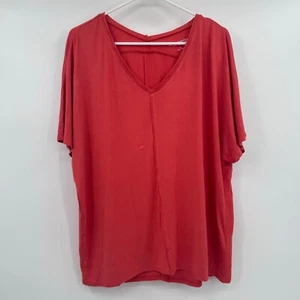 Top Soft Surroundings Mujer Mediano NUEVO Naranja Slouchy Cuello en V Manga Corta Relax - Imagen 1 de 7