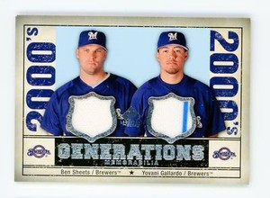2008  SP Legendary Cuts Ben Sheets / Yovani Gallardo MEM  #GEN-SG Dual Brewers