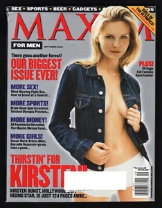 MAXIM MAGAZINE, September 2000, KIRSTEN DUNST COVER, GARCELLE BEAUVAIS, VG w/ML - Bild 1 von 2