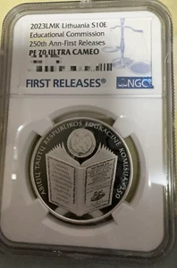 NGC PF70 Lithuania 2023 Educational Commission of Commonwealth of Nations Silver - Picture 1 of 2