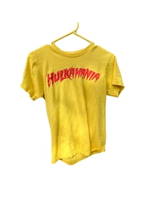WWE Hulk Hogan Hulkamania Yellow Authentic T-Shir Size Small - Picture 1 of 4