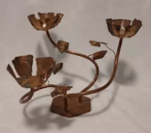 Antique One Of A Kind Copper Votive Candle Holder Handmade Candelabra - Picture 1 of 10