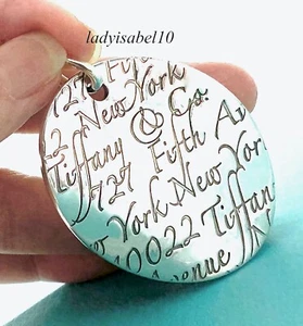 Tiffany & Co XL Large Notes New York Circle Charm Wavy Oval Clasp w Pouch RARE - Picture 1 of 5