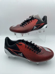 Adidas Adizero RS15 Pro SG Rugby Boots - Black / Red / Silver - Size UK 7 - Picture 1 of 6
