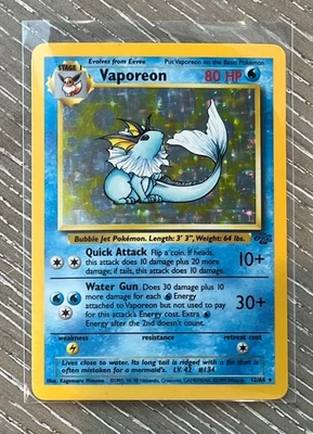 1999 Vaporeon Pokemon Base Set #12 English Version Holo Pokemon TCG Card - Image 1 of 3