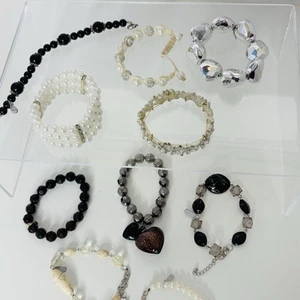 Bundle of 10 Beaded Bracelets. Great for stacking. - Picture 1 of 13