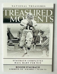 2019 Panini National Treasures Roger Staubach Treasured Moments SP #/75 Cowboys! - Picture 1 of 3