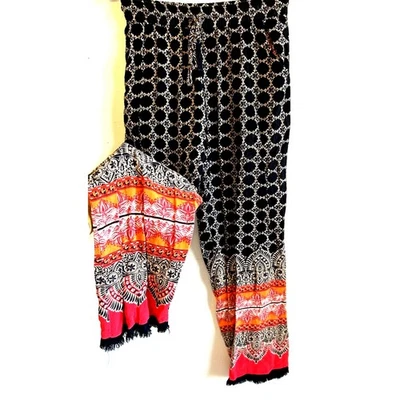 Pantalones Angie Boho Medianos Flecos Gitanos Caprichosos Tribales Étnicos Únicos Festival Retro Foto 1 de 4