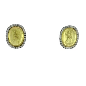 MAZ Intaglio Diamant Ohrstecker 18K Gelbgold - Bild 1 von 12
