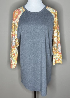 NUEVO LuLaRoe Randy Mujer Manga 3/4 Top Camiseta Multicolor Floral Talla XL. Foto 1 de 4
