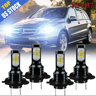 4x 6000K New LED Headlight High+Low Beam Bulbs For Mercedes-Benz R350 2006-2009 Foto 1 de 4