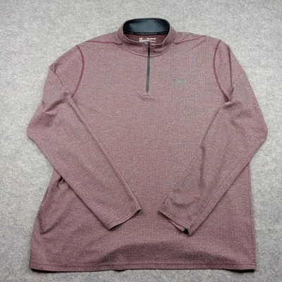 Under Armour Pullover Mens 2XL Burgundy Threadborne HeatGear Quarter 1/4 Zip Top - Image 1 of 4