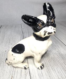 🐾 RARE Antique Hubley Cast Iron French Bulldog Dog Door Stop 1920s Original 🐾 - Picture 1 of 11