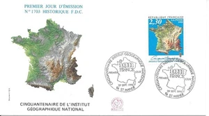 France 1990 FDC Fiftieth Anniversary National Geographic Institute YT 2662 - Picture 1 of 1