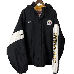Chaqueta acolchada de fútbol americano vintage de los Pittsburgh Steelers Pro Line NFL para hombre XXL 2XL - Imagen 1 de 11