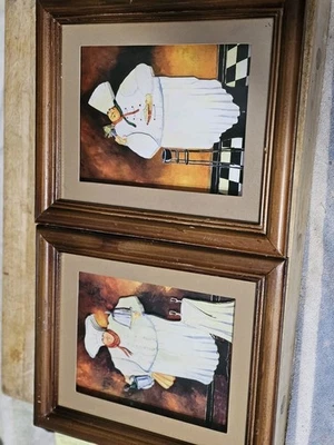 Juego de 2 cajas de sombra Jennifer Garant 3D Bistro Fat Chef enmarcadas en la pared 3D  Foto 1 de 4