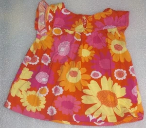 Carter's Baby Girls Orange Flower Top Size 9 Months - Picture 1 of 2