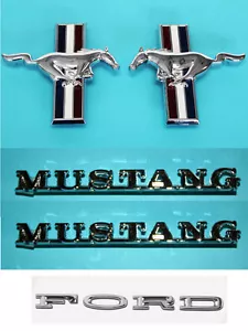 NEW 1965-1966 Ford Mustang Emblem Kit Running Horse Script and Fenders - Picture 1 of 12