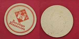 VEB (K) Dresdner Brauereien roter Kreis Brauerei Bierdeckel Coaster Beermat - Picture 1 of 1