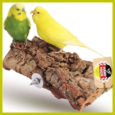 VOGELGALERIA Sitzbrett für Vögel Wellensittich Nymphensittich Vogelkäfig Zubehör Kork 20x10cm