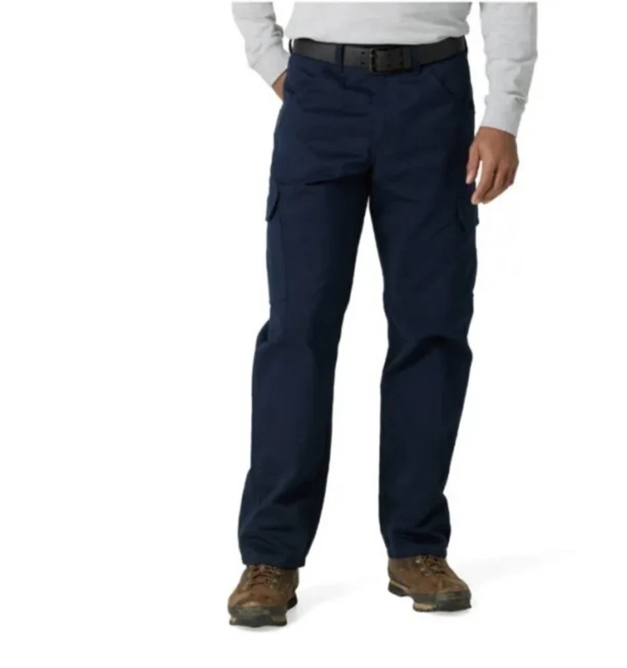 Men's Wrangler Workwear Size 40x32 BLUE Cargo 7 Pocket Pants Relaxed Fit .