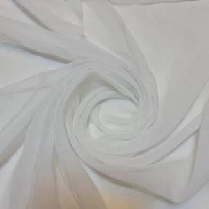 White Ivory Chiffon Crepe Sheer Wedding Arch Decor Drape Dress Material 44" - Picture 1 of 2