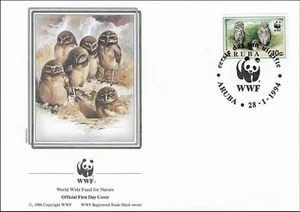 Burrowing Owl's Babies Athene Cunicularia Owls Bird Nature Aruba FDC 1994 - Picture 1 of 1