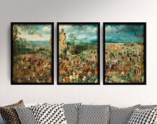 Pieter Bruegel The Elder Set of Three Paintings Art Print Poster Triptych