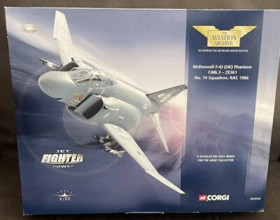 Corgi McDonnell F-4J UK Phantom F.MK3 ZE361 74SQN RAF 1986 1/72 AA33202 - Image 1 of 4