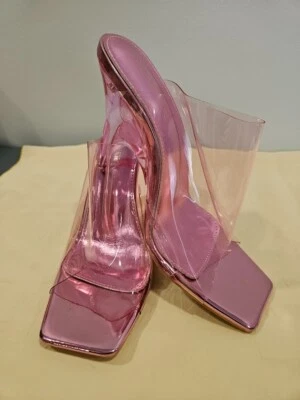 Sandalias Azelea Wang Celeste Rosa Talla 8.5 Barbie Chic Ciudad Glamour Fiesta Viaje Diversión Foto 1 de 4