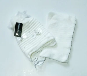 Set 2 pezzi sciarpa e cappello bimbi, bianco latte morbidissimo, età 1-3 anni - Foto 1 di 2